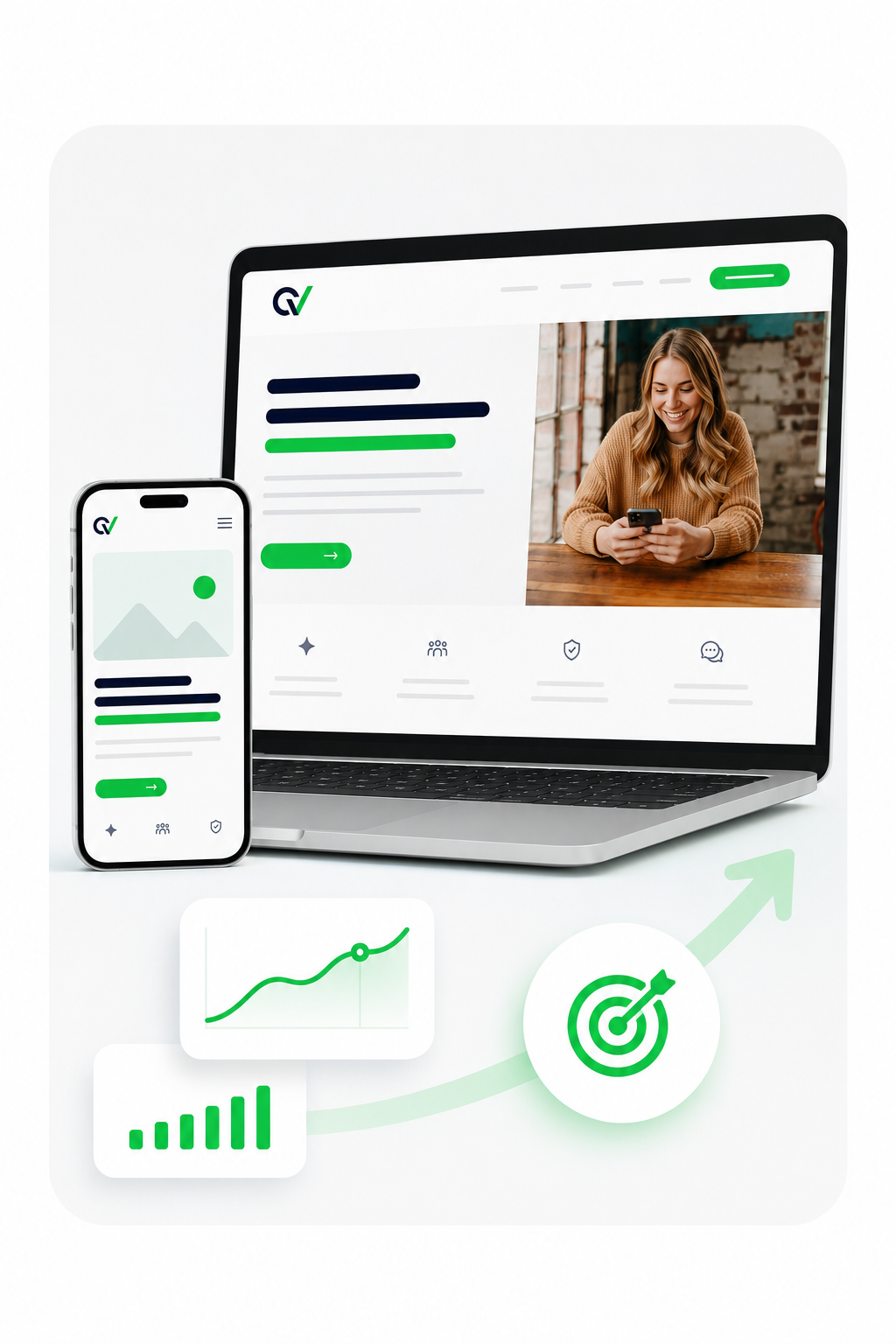Voorbeeldvisual van een resultaatgerichte website